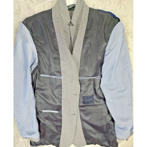 Tommy Hilfiger Mens Double Vented Blazer Sport Jacket Contrast Sleeve *READ  SZ - Picture 10 of 14
